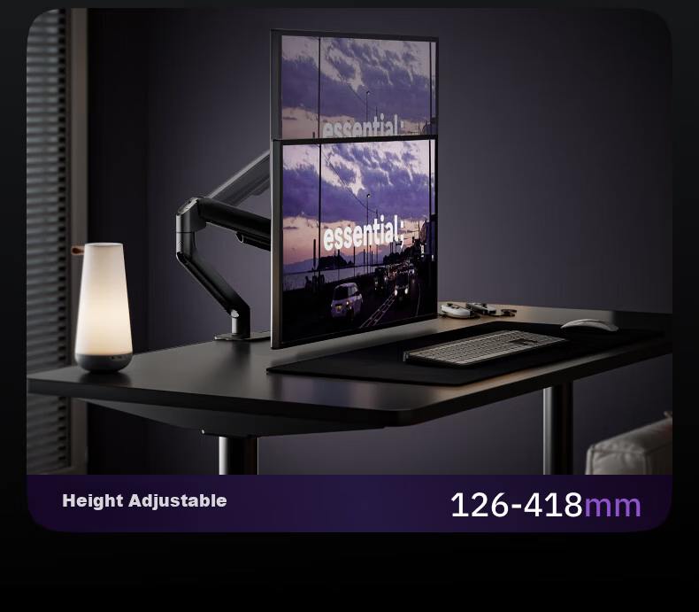 Brateck Beihu Monitor Stand Computer Desk Mount Inverted Display Arm Dormitory Floating Bracket 17-32 Inch E350pd Obsidian Black 5