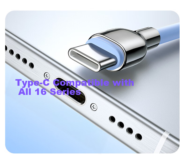 Dual-Head Type-C Data Cable PD 100W/66W Super Fast Charging Compatible with Huawei Pura80/Mate70 Honor Xiaomi Apple 17/16e Tablet Laptop 1.5m Purple 4