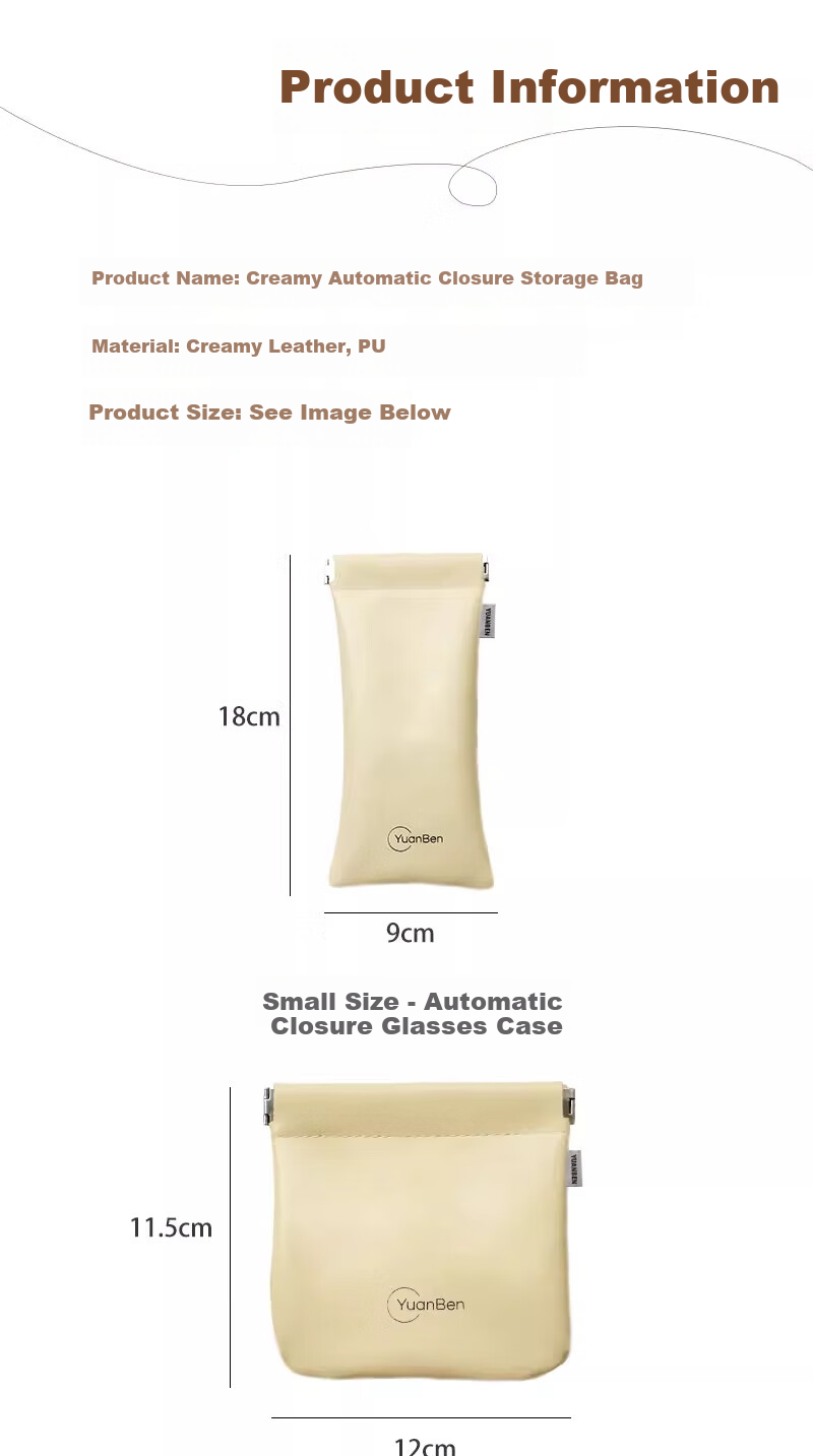 Yuanben Thickened PU Glasses Storage Case Sunglasses Pouch Portable Pressure-Resistant Automatic Closure Myopia Glasses Protective Cover 12