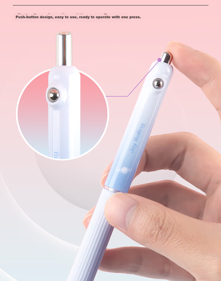 Fizz Colorful Stress-Relief Click Ballpoint Pen 0.5mm Quick-Dry Dual Ballpoint Soft Rubber Large Capacity Office Signature Pen Exam Brush Pen 1-Pack B73011 Purple 8