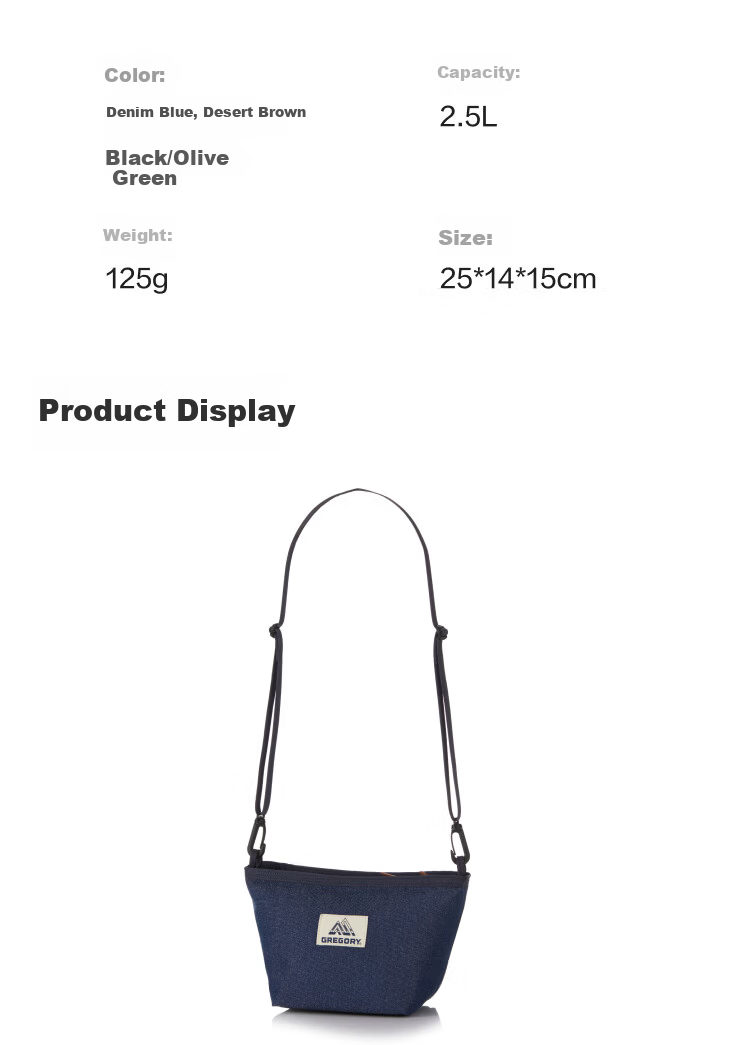 GREGORY Small Crossbody Shoulder Bag for Women and Men Casual Simple Versatile Storage Bag New 08J 4