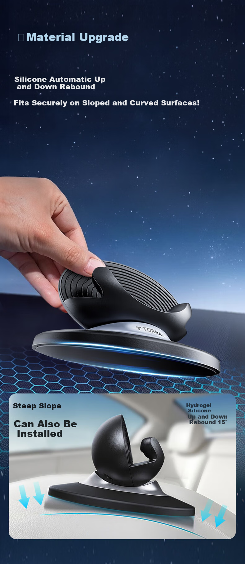 TORRAS Car Phone Holder Dashboard Non-Slip Silicone Mount for Car Navigation [2025 New Model] 5