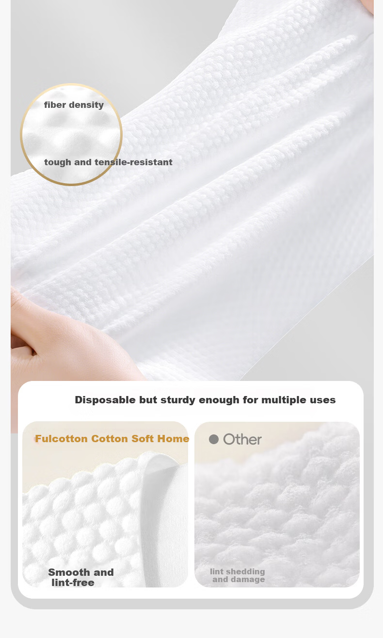 FulCotton Full Cotton Soft Wipes Dual-Use Dry and Wet Hanging Thick Facial Towels 210 Sheets*1 Pack 9