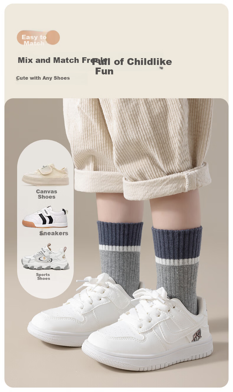 Caramella Spring Summer Kids Socks Comfortable Cotton Mid-Calf Socks for Boys and Girls Trendy Ins Socks 7
