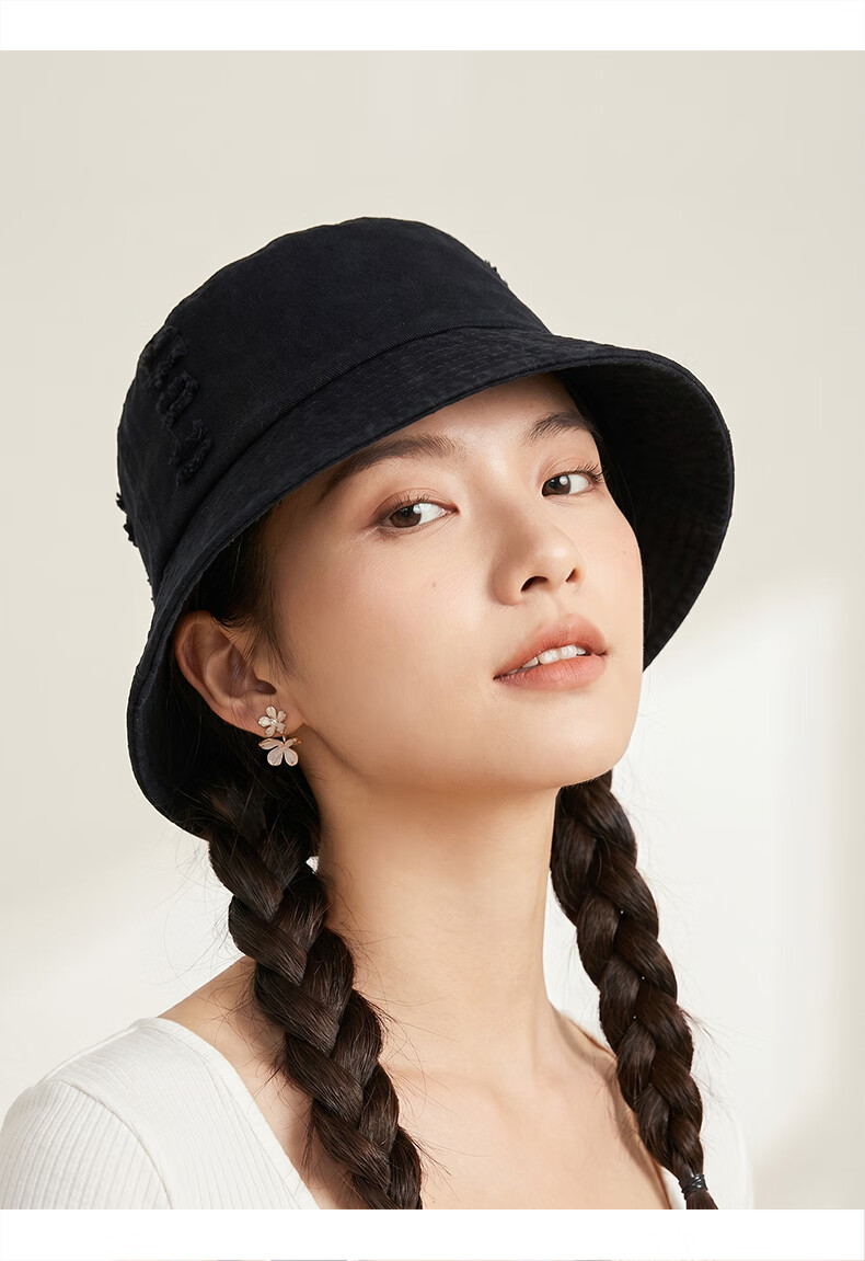 MMOPTOP Japanese Style Distressed Fisherman Hat Women Vintage Washed Cotton Bucket Hat Casual Versatile Face-Slimming Sun Hat Men 5