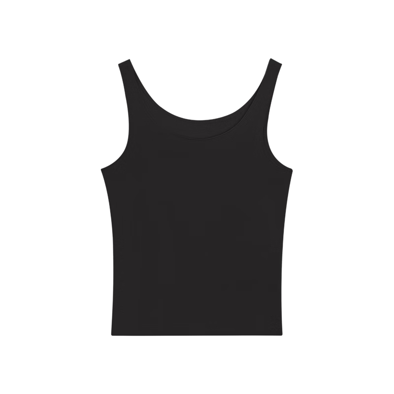 Hodo Women's Seamless Fitted Camisole, Modal Undershirt, Versatile Simple Round Neck Base Layer, Elegant Black, Size 170