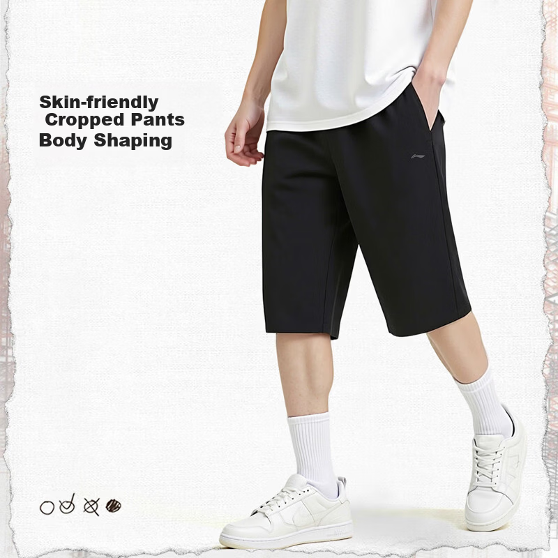 LI-NING Men's Summer Running Shorts Lightweight Quick-Dry Breathable Fashion Casual Comfortable Sports Shorts
