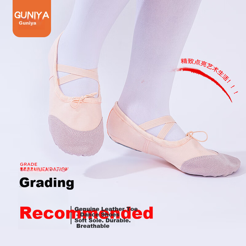 Guniya Adult and Kids Ballet Dance Shoes Soft Sole Lace-up Cat Paw Dance Practice Shoes Size 30