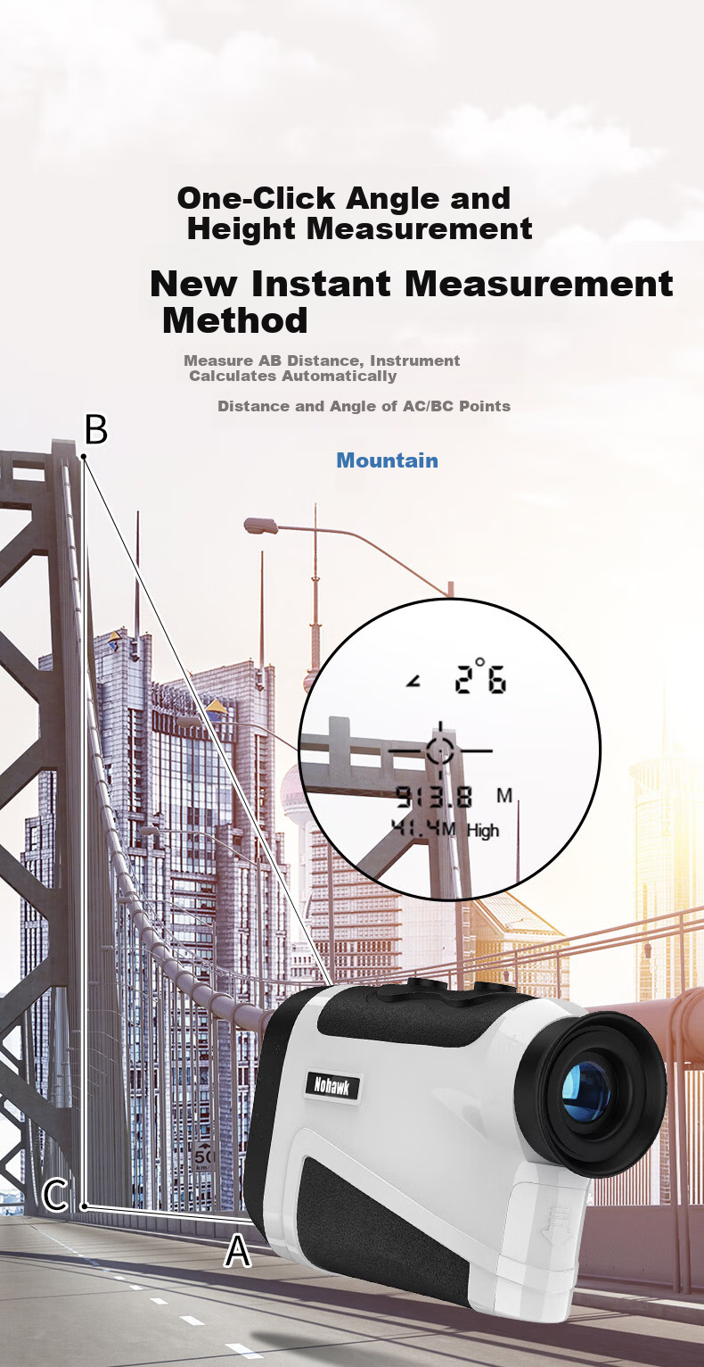 Nohawk Laser Rangefinder Telescope High-Precision Measuring Device Home Use 800m Distance/Height/Angle/Scanning 9