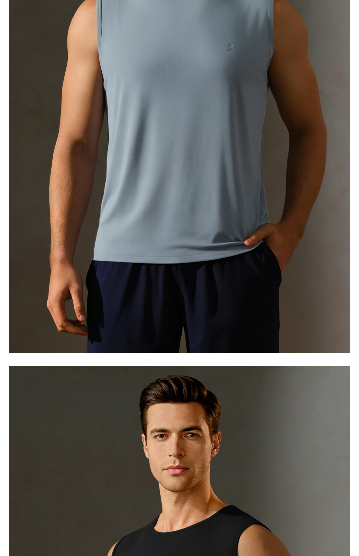 MONTAGUT 80s Modal Men's Vest Thin Base Layer Ice Silk Cooling Sports Undershirt Summer Tank Top 25