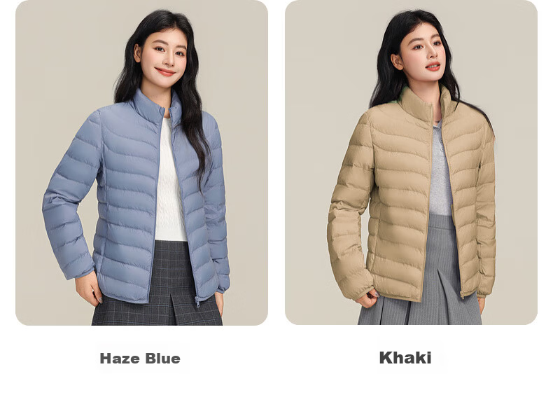 YAYA Lightweight Down Jacket Women Autumn Winter Thin Short Lightweight Warm Stand Collar Fashion Casual Coat 6
