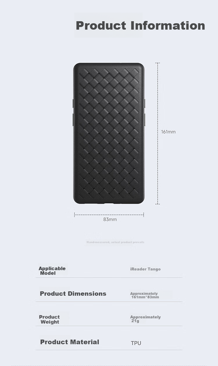 Hanlinyue Compatible with Palm Reader Tango E-Book Reader Protective Case, Weave Shell, Anti-Fingerprint, Non-Slip Reading Device Cover, Gree 16