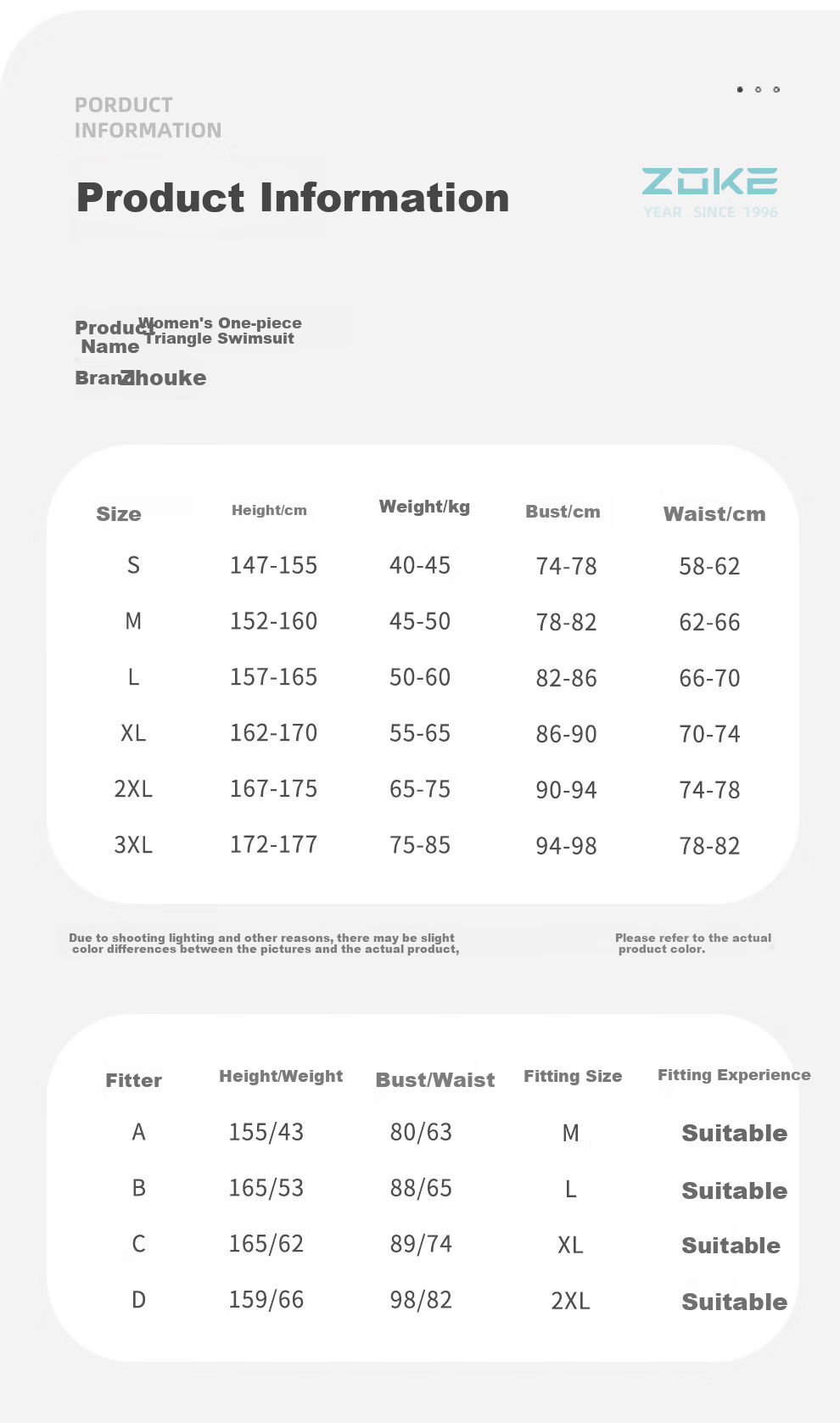 ZOKE ZOKE Women's One-Piece Triangle Swimsuit for Aquatic Fitness, Competitive Swimming, Fashionable Slimming, Tummy Control 120501127 Deep Blue 3XL 6