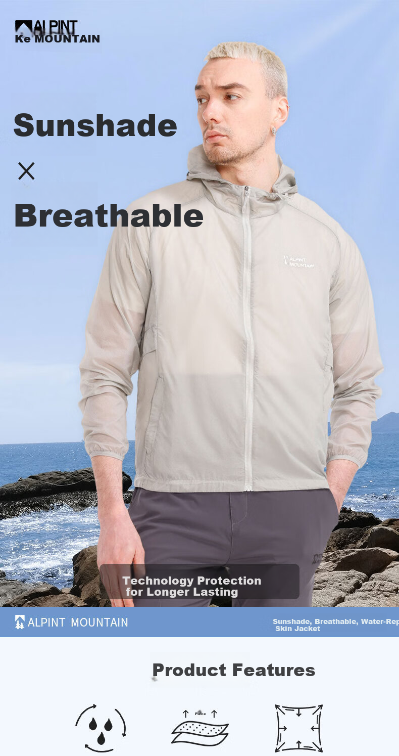 ALPINT MOUNTAIN Men's Summer Lightweight Outdoor Skin Jacket, Women's Thin Breathable Short Cardigan Windbreaker 1