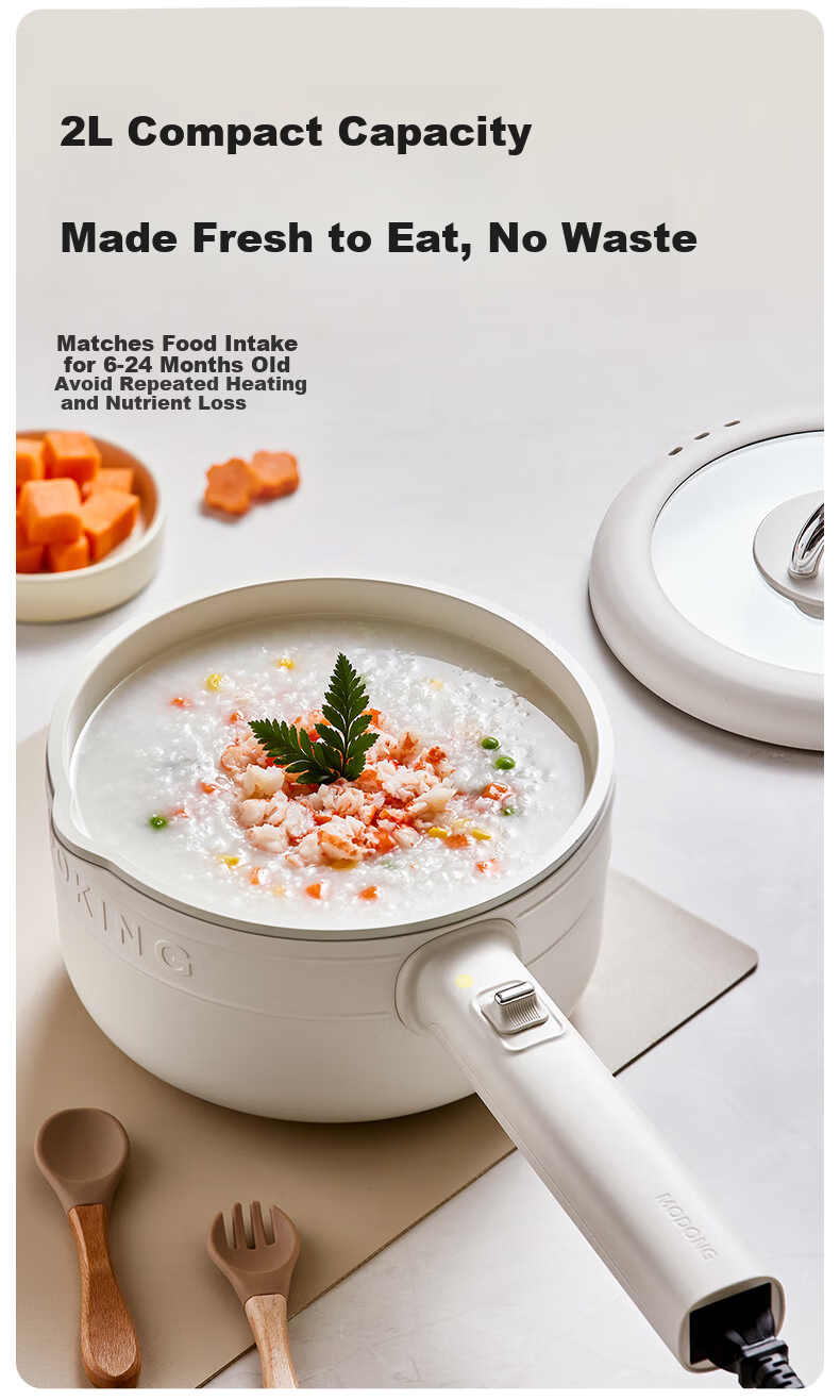 Modong Electric Cooking Pot Multifunctional Electric Hot Pot 3L Small Hot Pot Electric Steamer Cooker All-in-One High Power Multi-Purpose Pot MD-DZG34-L 10