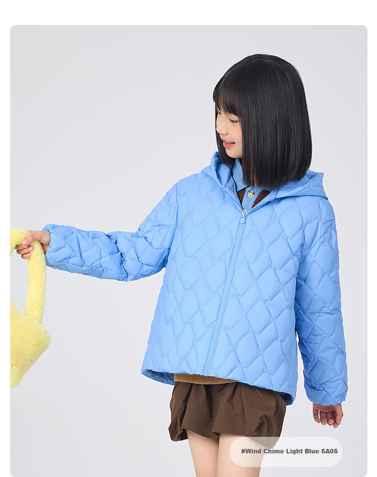 BOSIDENG Spring Autumn Down Jacket Unisex Kids 5A Antibacterial Four-Proof Fabric Loose Short Lightweight Hooded Coat 10
