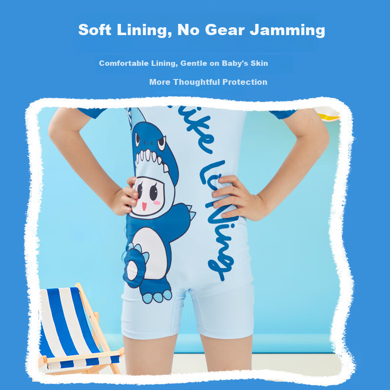 LI-NING Kids Swimsuit Girls Boys Toddler Fashion One-Piece Swimwear Size 120