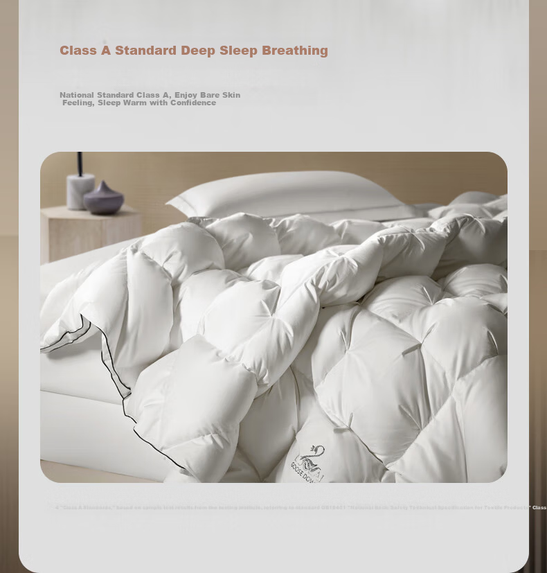 Luolai Home Textiles Down Quilt A-Class 95% Washed White Goose Down 100-Count Cotton 3D Windproof Winter Quilt Core 6