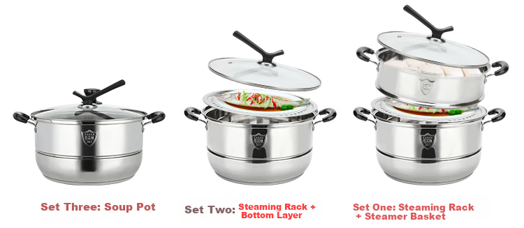 MAXCOOK 316L Stainless Steel 2-Layer 36cm Steamer Large Capacity Soup Pot Compatible with Gas Stove and Induction Cooker MCZ961 8