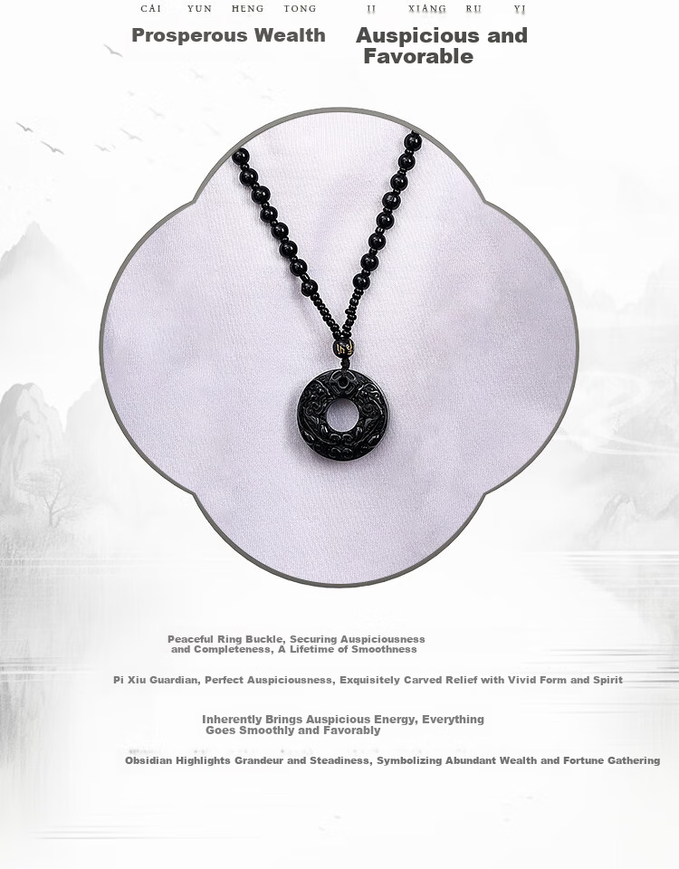 ALLOVE Pixiu Necklace Men Black Obsidian Pendant Premium Men's Birthday 520 Valentine's Day Gift for Boyfriend Husband 2