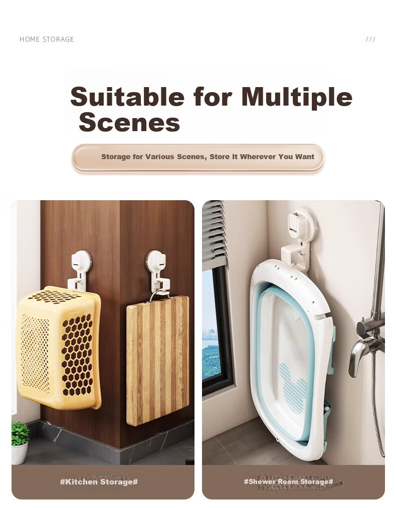 MUYA Suction Cup Basin Hook Bathroom Basin Storage Rack Toilet No-Drill Hanging Basin Holder 13
