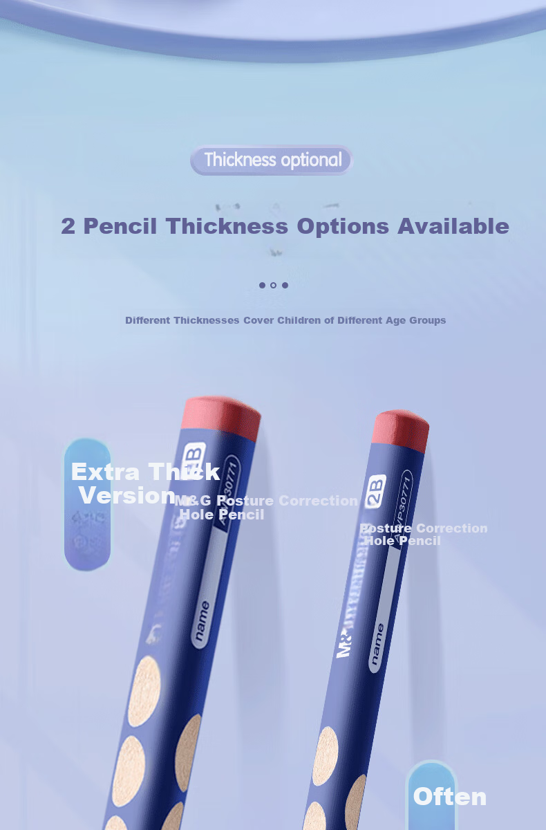 M&G Stationery HB Hole Pencil 30pcs Student Writing Practice Pencil Children Posture Correction Triangular Wooden Grip AWP30718 7