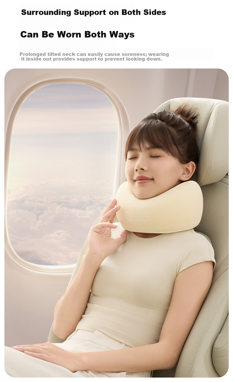 Sleep Cave Travel U-Shaped Pillow Portable Neck Support Pillow Airplane Neck Pillow Long-Distance Travel Neck Rest Everythink Nap U-Shaped Neck Pillow 9