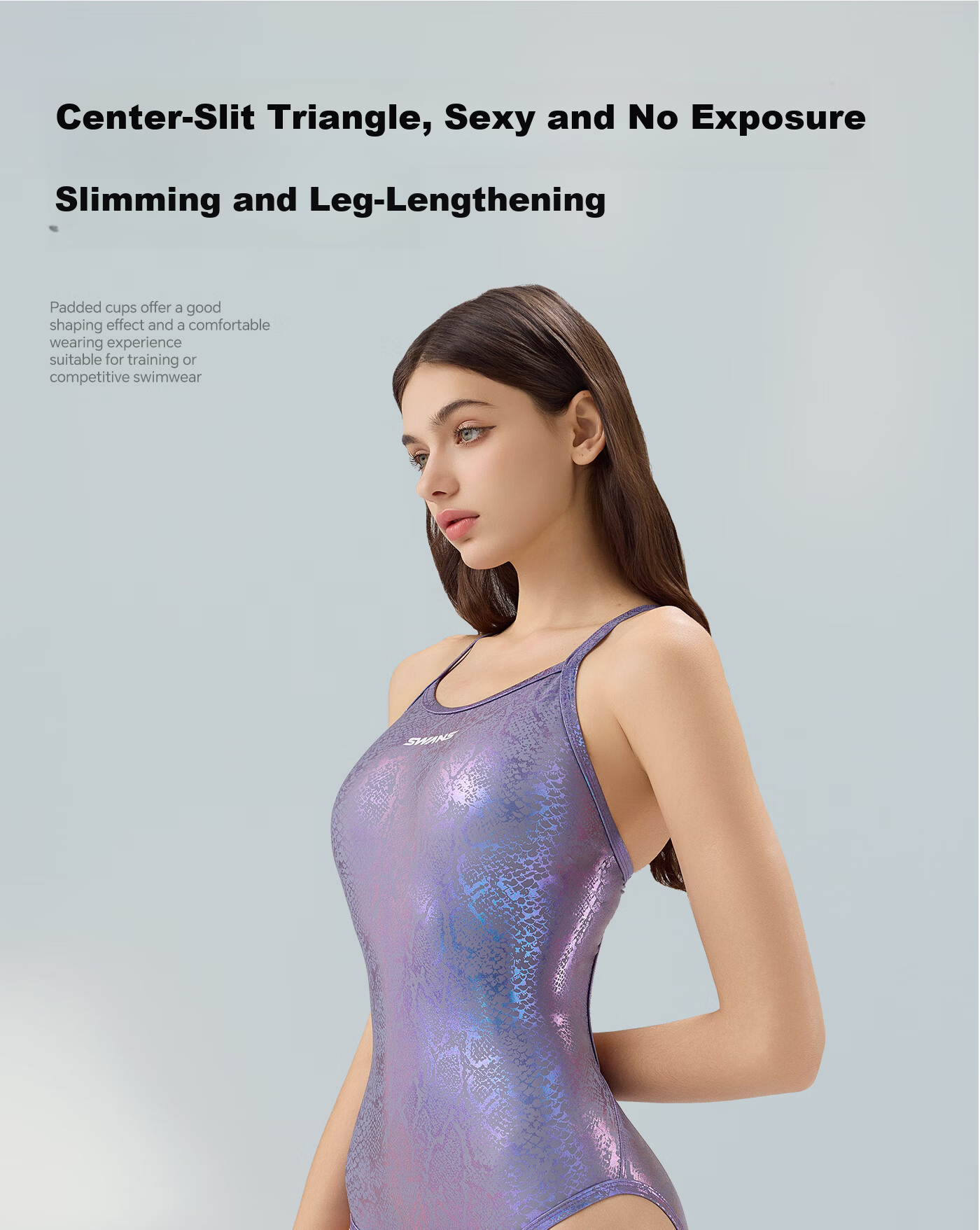 SWANS Women's Triangle Swimsuit, Comfortable Quick-Dry Chlorine-Resistant Professional Training Slim-Fit Hot Spring Swimwear Racing Style M 10