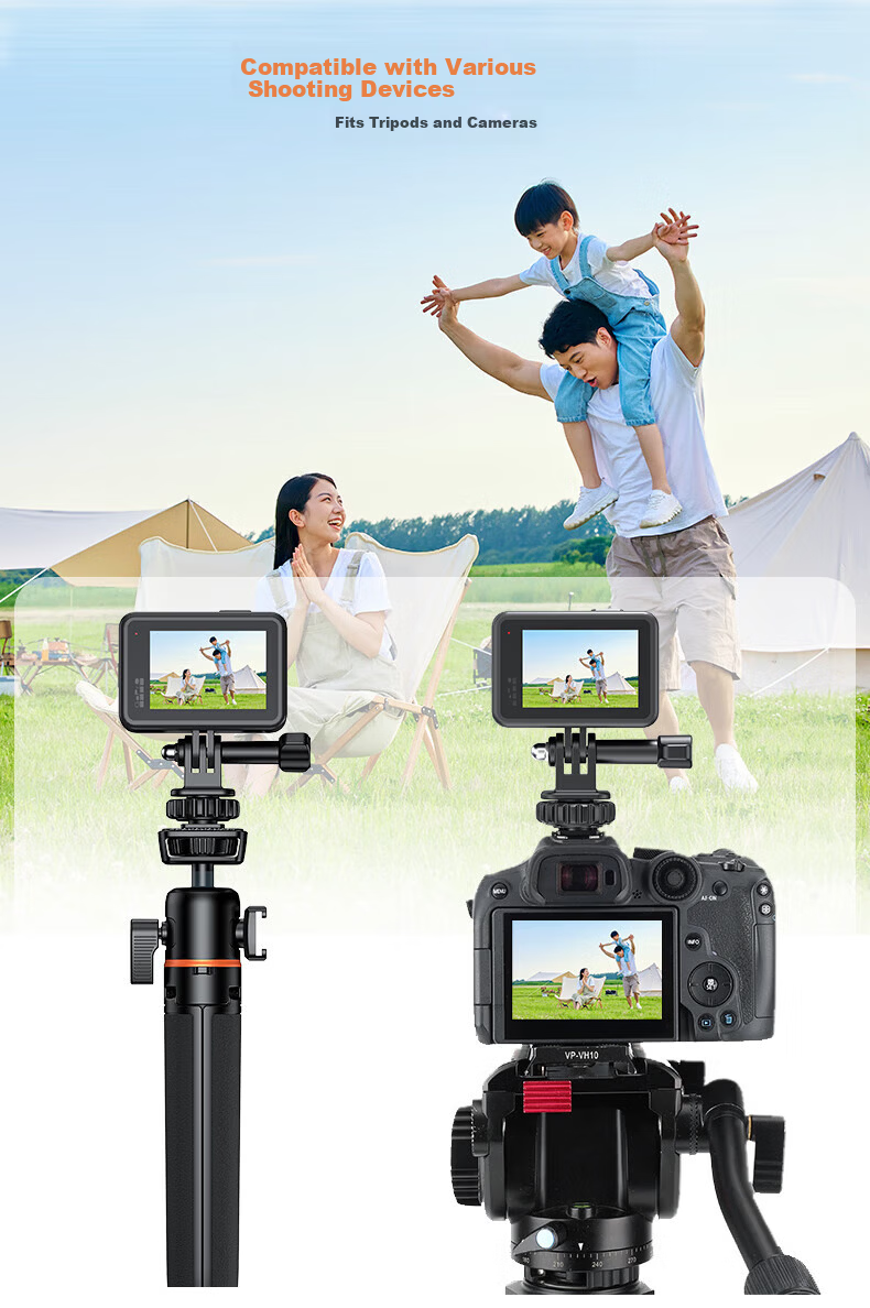 VRIG AC-80 Lightweight Tripod Selfie Stick 360° Pan Head for DJI Action 6 5 Pro 4 Nano Insta360 Sports Camera Selfie Stick 4