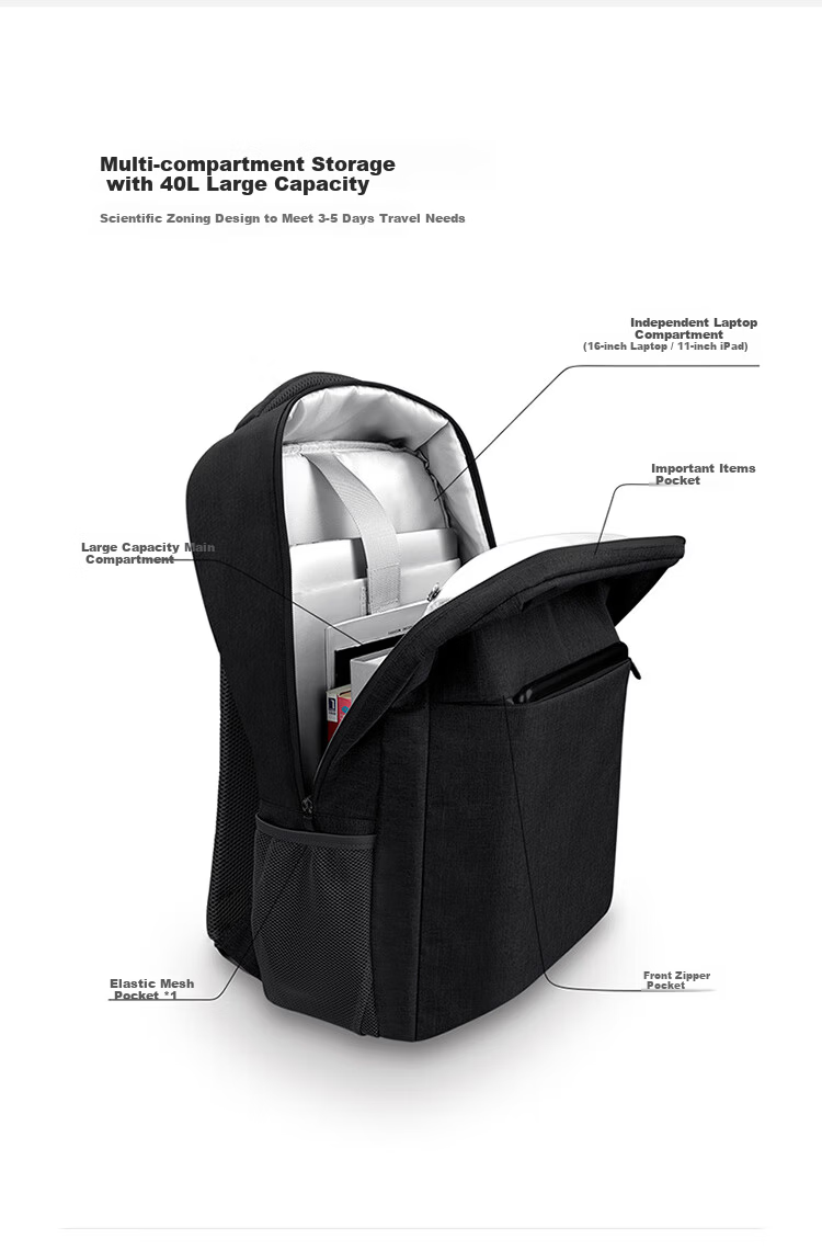 Biyoumei Laptop Backpack Dual Shoulder Outdoor Business Travel Bag 14-inch Compatible with Lenovo Asus Dell 4