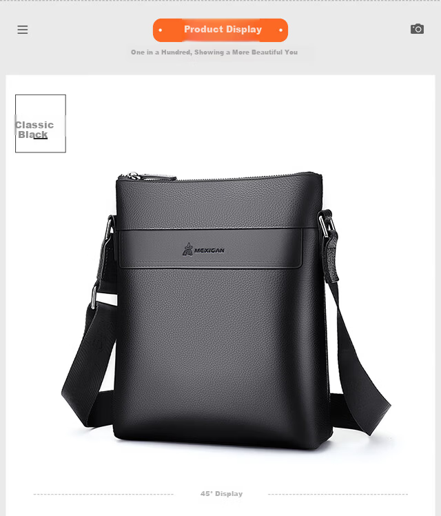 MEXICAN Men's Single-Shoulder Crossbody Handbag, Top-Grain Leather, Commuter Bag, Business Fashion, Travel-Friendly, Lightweight, Large Capacity, Birthday Gift 14