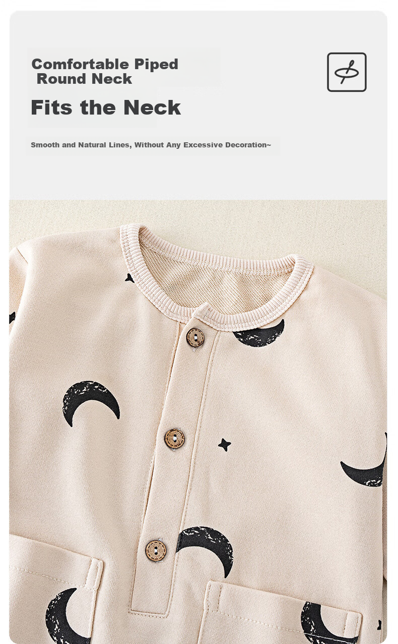 Shubeiyi Baby Romper Pullover Spring Autumn Newborn Belly Protection Stylish Outing Jumpsuit Gray Size 80 5