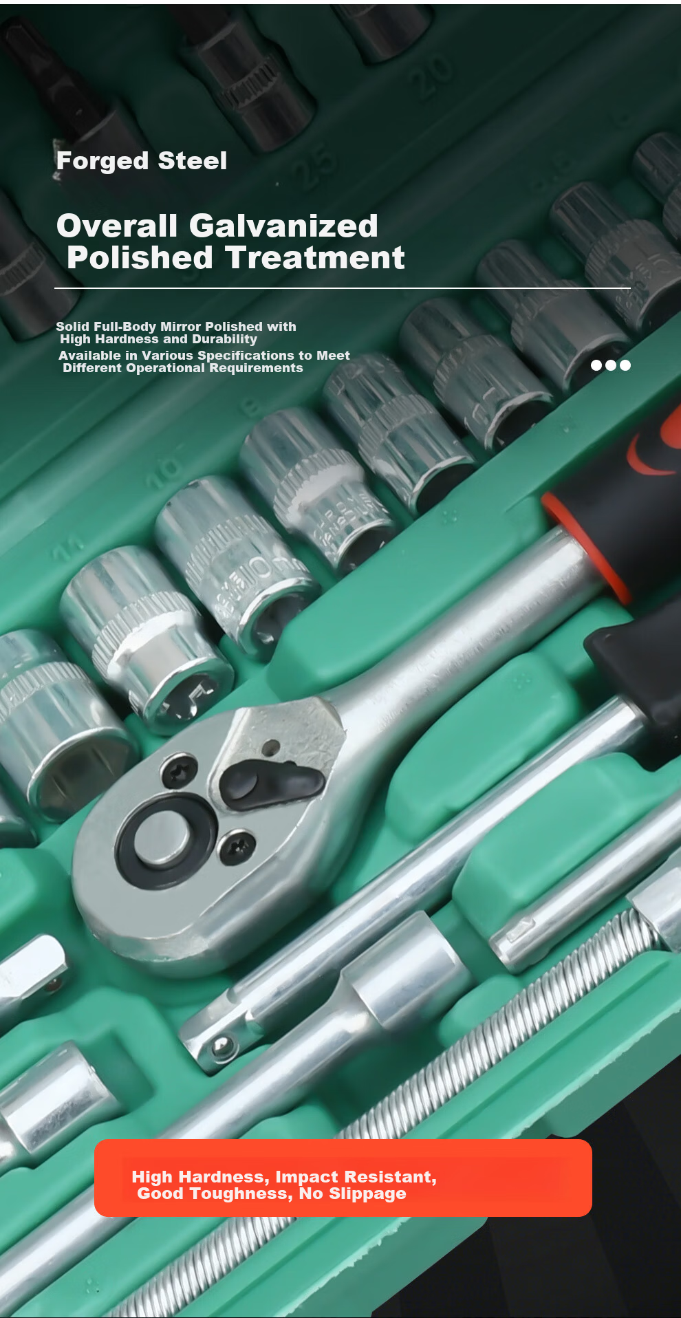 Qilu Anran 46-Piece Wrench Set Auto Repair Socket Wrench Ratchet Torque Wrench Small Motorcycle Household Tool Kit 1 Set 5