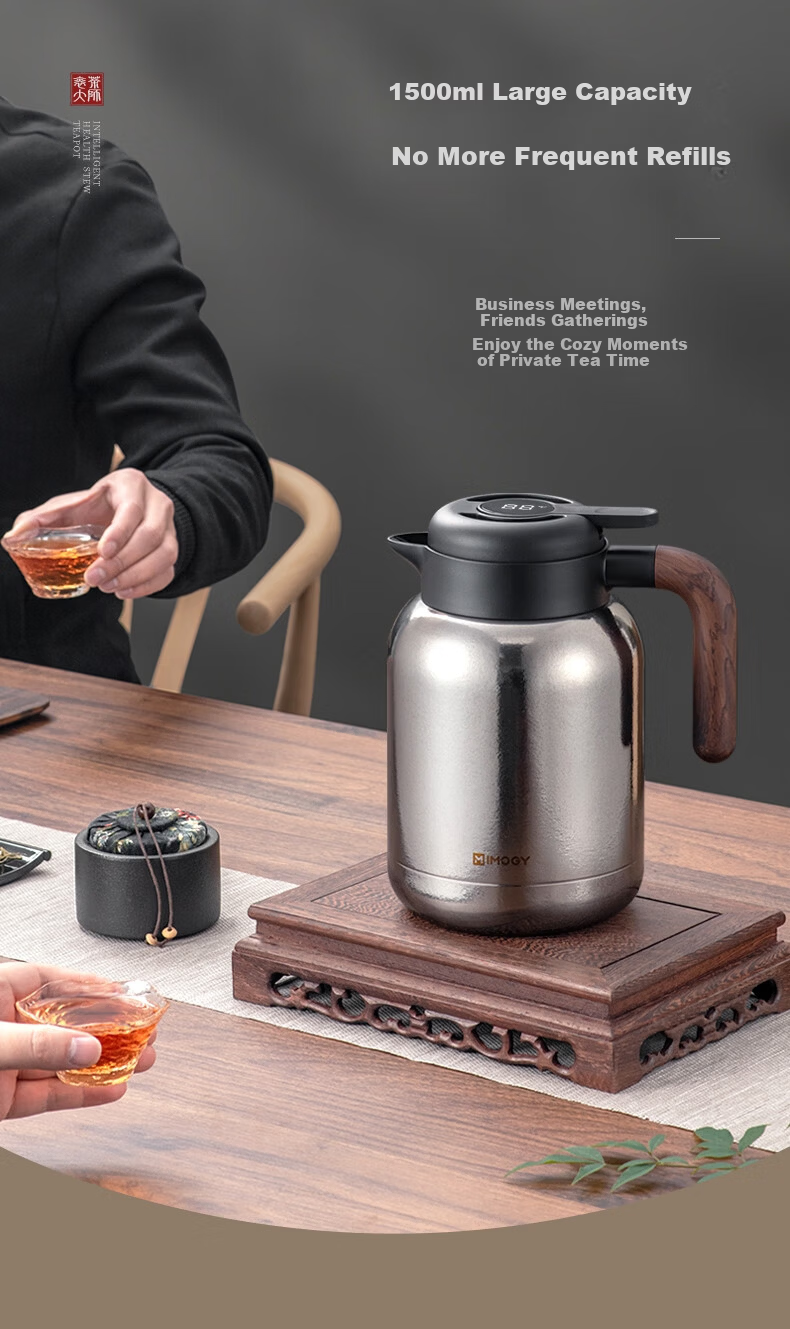 IMOGY Pure Titanium Insulated Teapot, Tea Steeping Pot, National Day Gift, Tea-Water Separation Steeping Pot, Warm Pot for Home Use, Hot Water Kettle 8