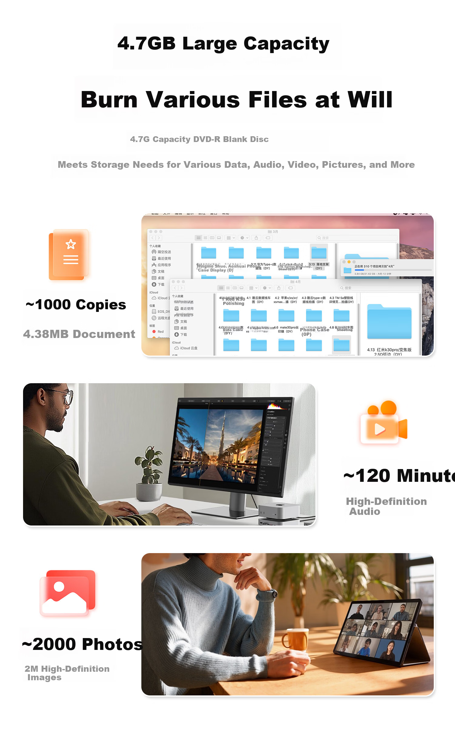 IMATION Laide DVD-R Blank Discs Quick-Dry Waterproof Printable 50-Pack 16x Speed 4.7GB High-Speed Discs for Computer Reading, Burning, Storage, Office Files, Data, Video 2