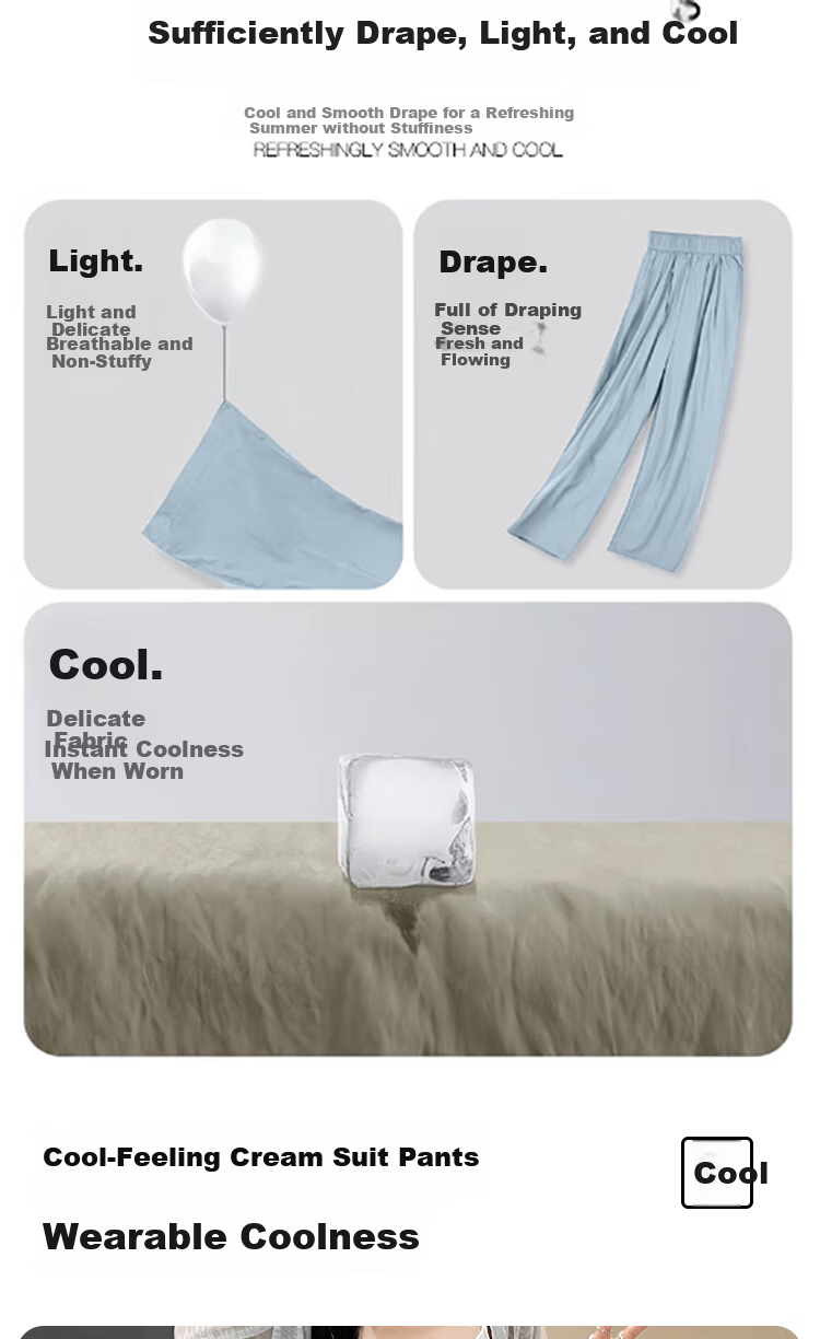 Borui Wide-Leg Milk Puff Yamamoto Pants Women 2026 Summer Thin High-Waist Straight Loose Casual White Suit Trousers 5