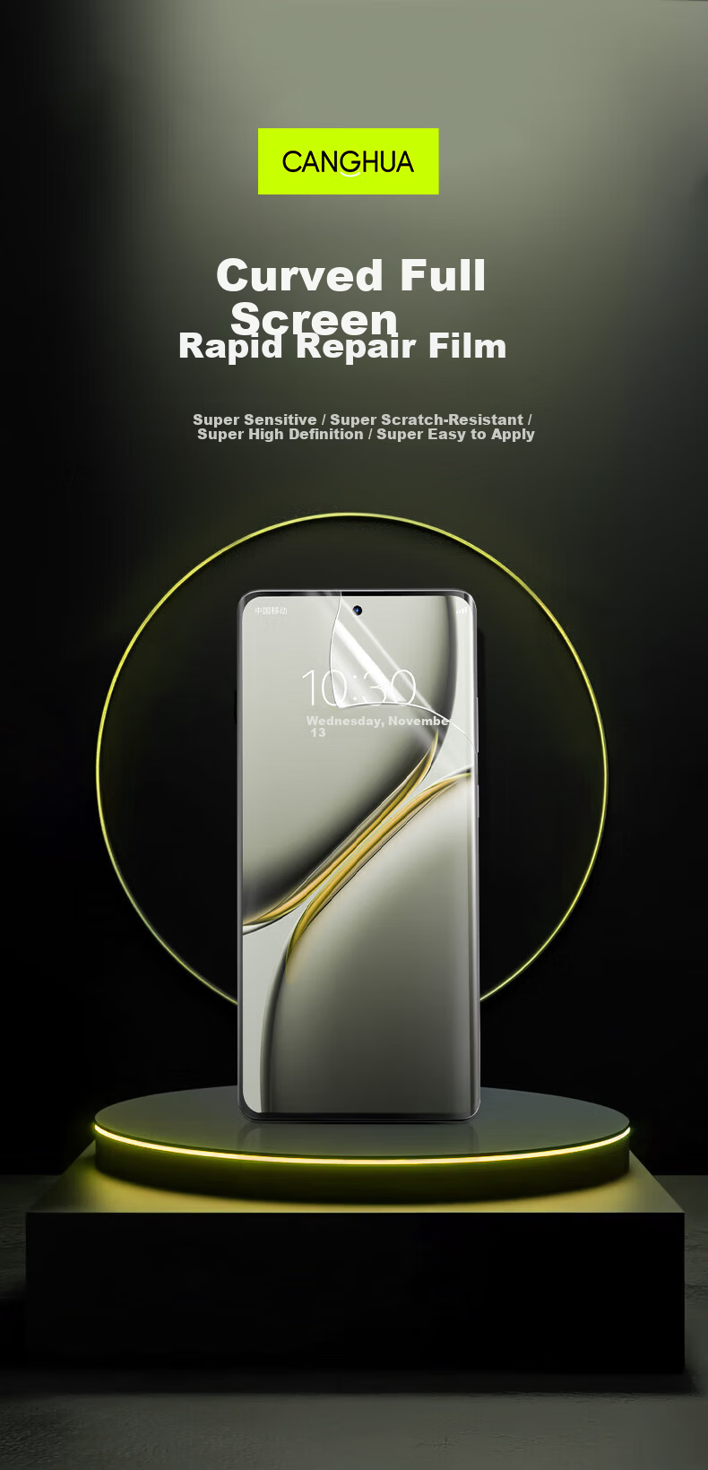 CangHua Screen Protector for Vivo X200Pro, Hydrogel Film, Non-Tempered Ultra-Sonic Fingerprint Unlock, Full Coverage, HD Protection Film, Anti-Fingerprint Protective Film, 2-Pack 3