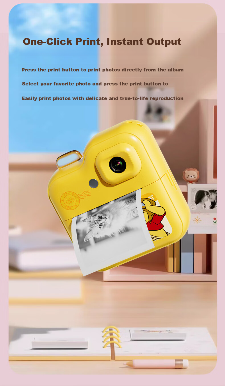 Disney AI Instant Print Camera Color Instant Camera for Kids AI Object and Character Recognition Photo Doodle Birthday Gift 64GB Zootopia Edition 3