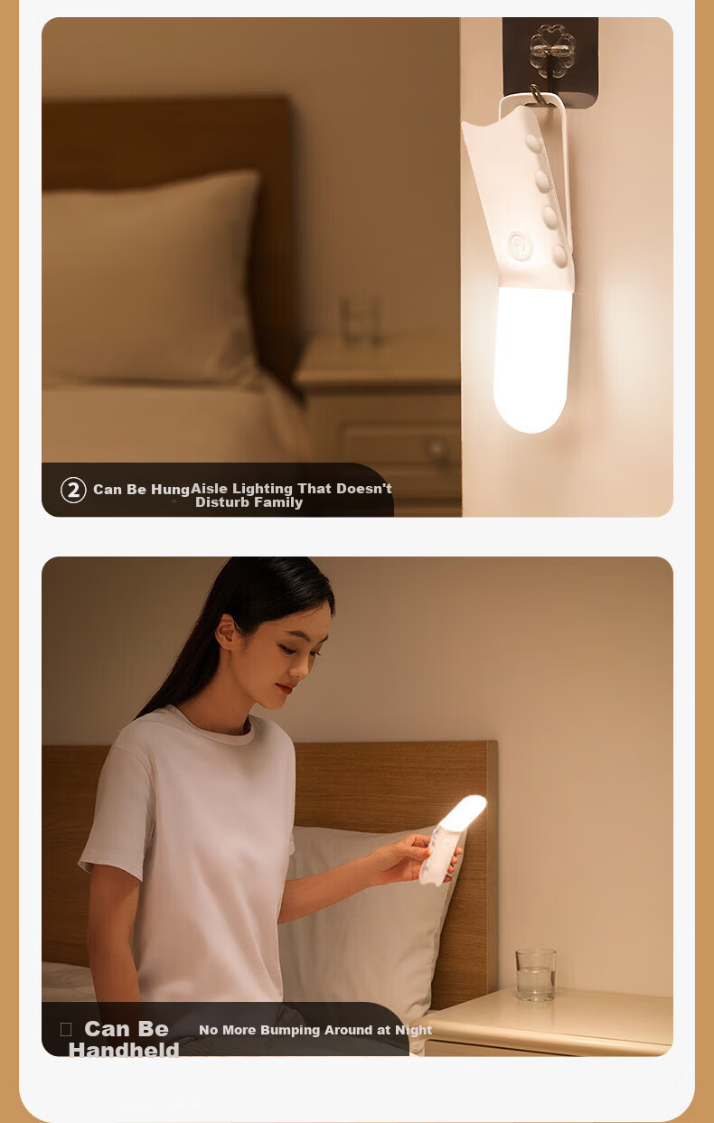 Jingqian Bedside Lamp Night Light Bedroom Sleep Nightlight Reading Desk Lamp Eye Protection Magnetic Wall-Mounted Dormitory Super Bright Study Light 10