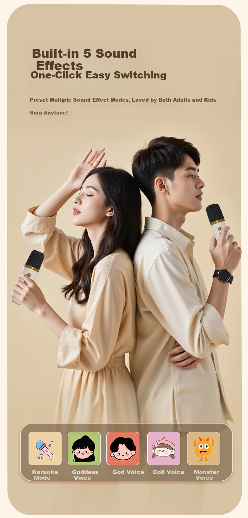 EDIFIER Q1 Dual Microphone Version Karaoke Speaker Home KTV Speaker Portable Karaoke Speaker Smart Singing Device Karaoke Set Dreamy Pink 5