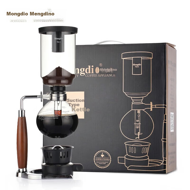 Mongdio Siphon Coffee Maker Home Siphon Coffee Pot Set Manual TCA-3 Cup Gift Box