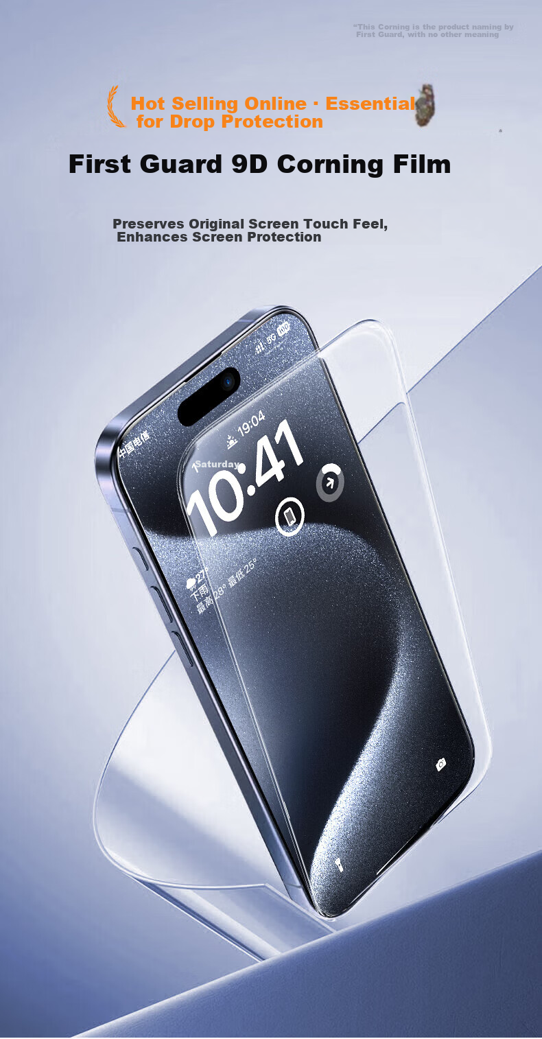 DIVI DIVI Dust-Free Warehouse Instant Paste iPhone 15 Pro Max Tempered Glass Screen Protector Full Coverage Anti-Drop Anti-Fingerprint Smooth Touch 1 Piece 3