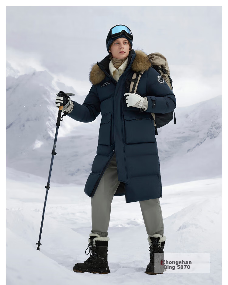 Bosideng Off-Season Extreme Cold Goose Down Unisex Hooded Extra Long Fur Collar Mall Edition New Year Red Down Jacket 17
