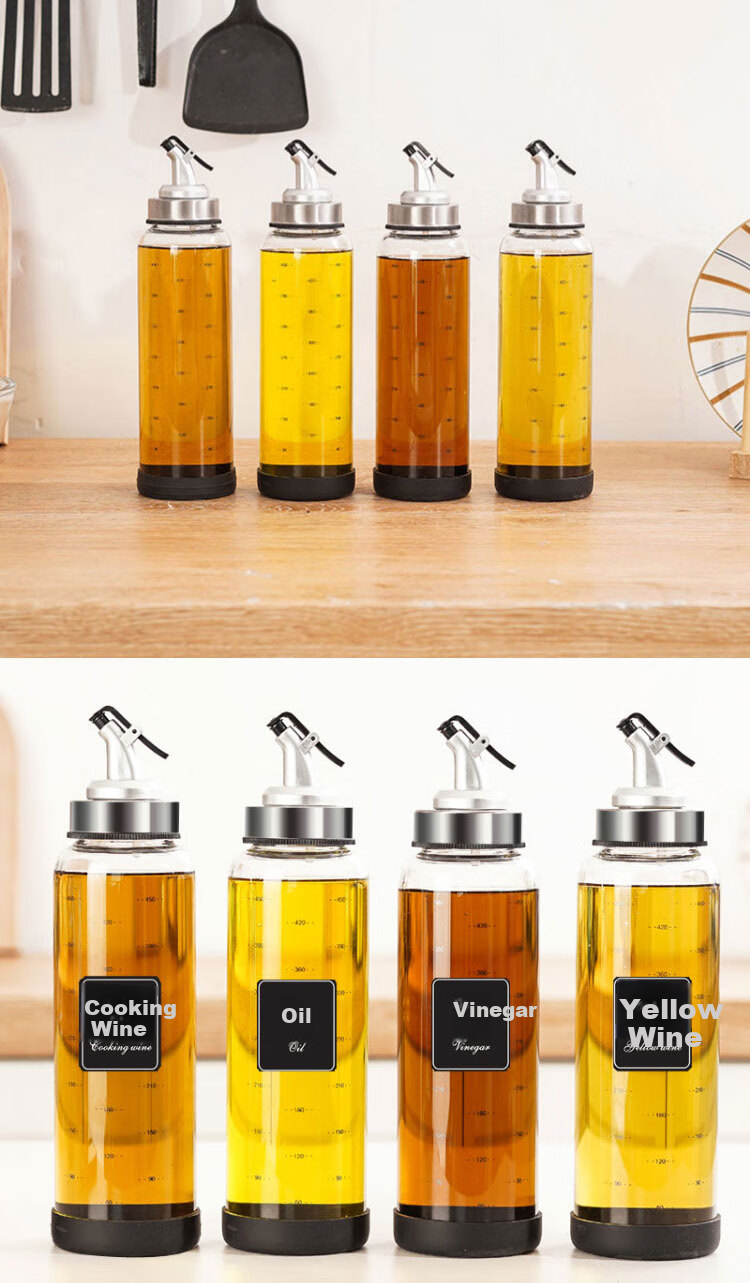Jingmao Glass Oil Dispenser Automatic Open-Close Leak-Proof Large Capacity Soy Sauce and Sesame Oil Bottle for Home Use 15