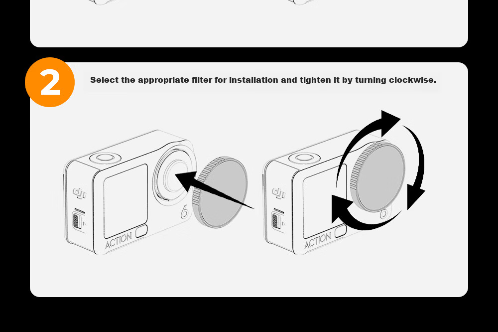 K&F CONCEPT DJI Action 6 ND Neutral Density Filter CPL Polarizer Black Soft 1/4 Photography UV Lens Protector Camera Filter Accessories 22