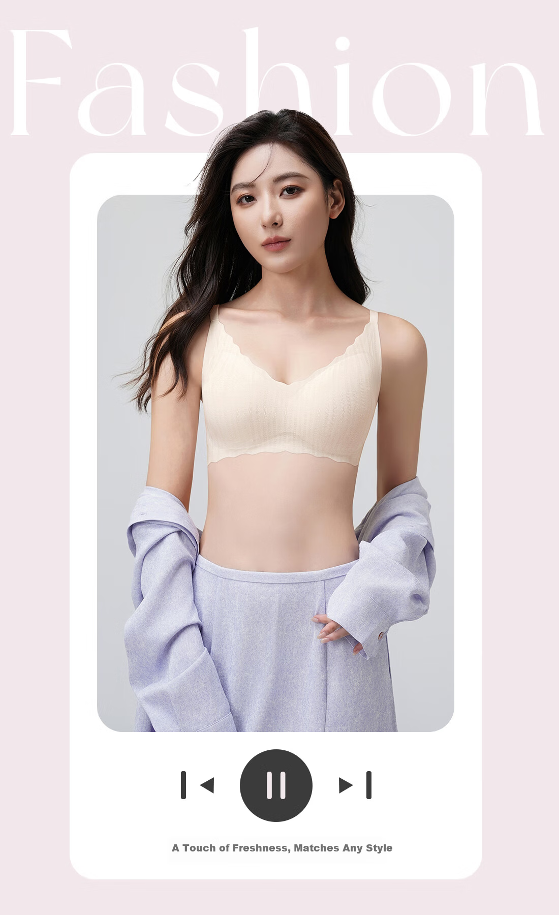 Ordifen Grade 7 Antibacterial Underwear Black Technology W-Shaped Soft Support Push-Up Side Breast Gathering Skin-Friendly Breathable Lace Sweet Bra 19