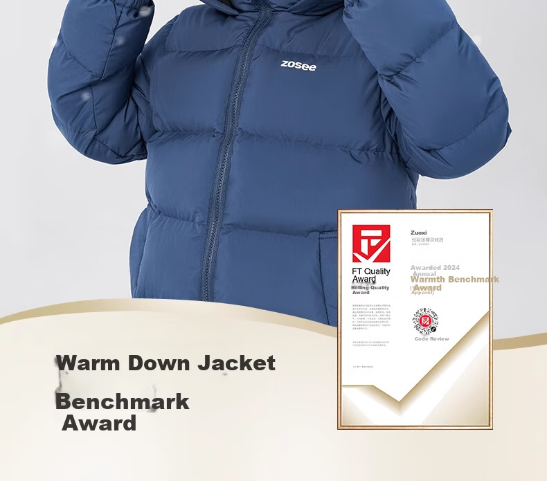 Zuoxi Children's down Jacket, 2025 New Style, Boys' Winter Warm And Cold-Resistant White Duck down Hooded Puffer Coat, Black, Size 150 2