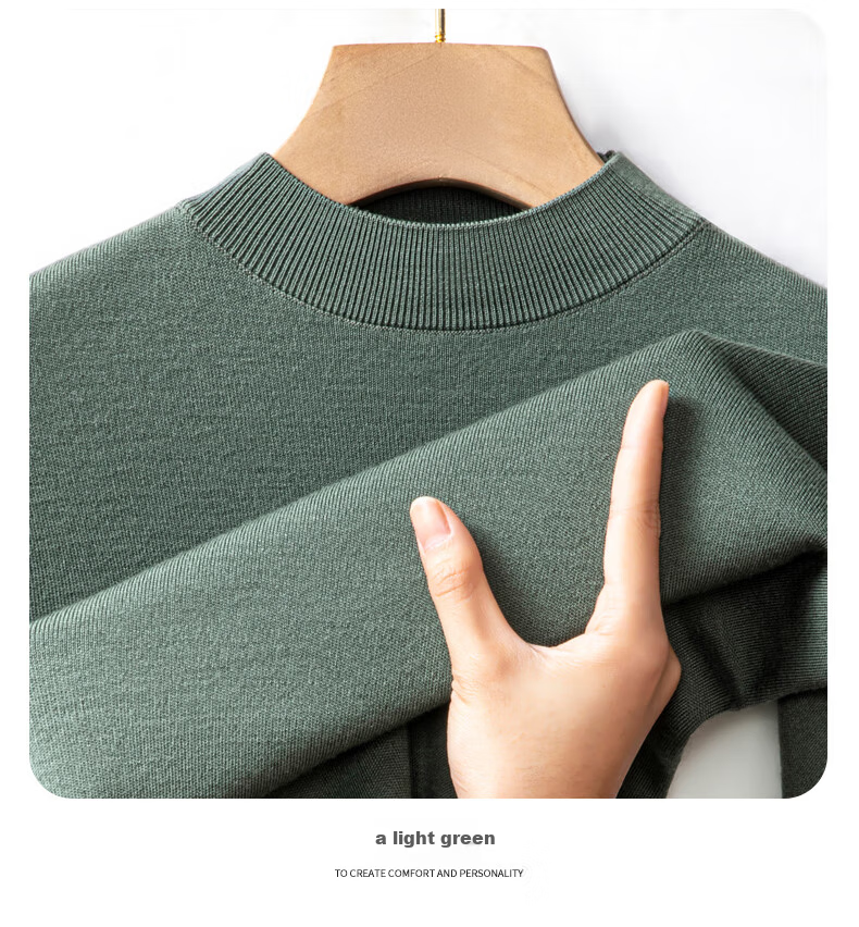 Hengyuanxiang Fine Spun Wool Thickened Half Turtleneck Men's 100% Pure Wool Winter New Knit Sweater Machine Washable 11