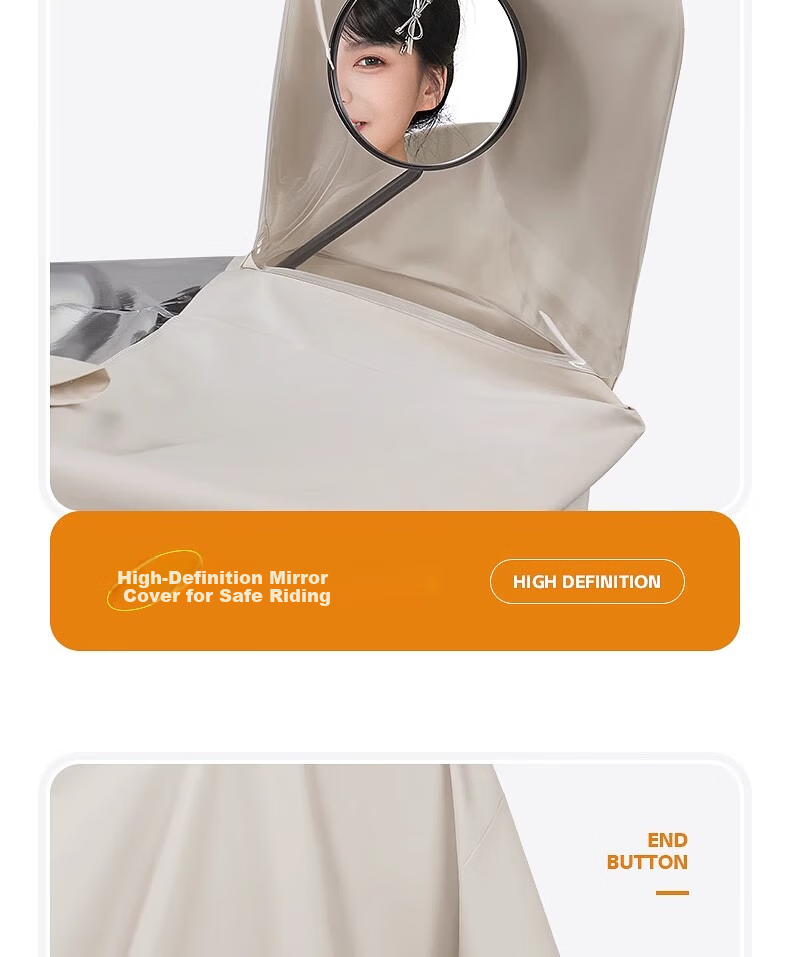 Beimei Women's Electric Scooter Raincoat Waterproof Full-Body Long Thickened Large Rain Poncho Cover 11