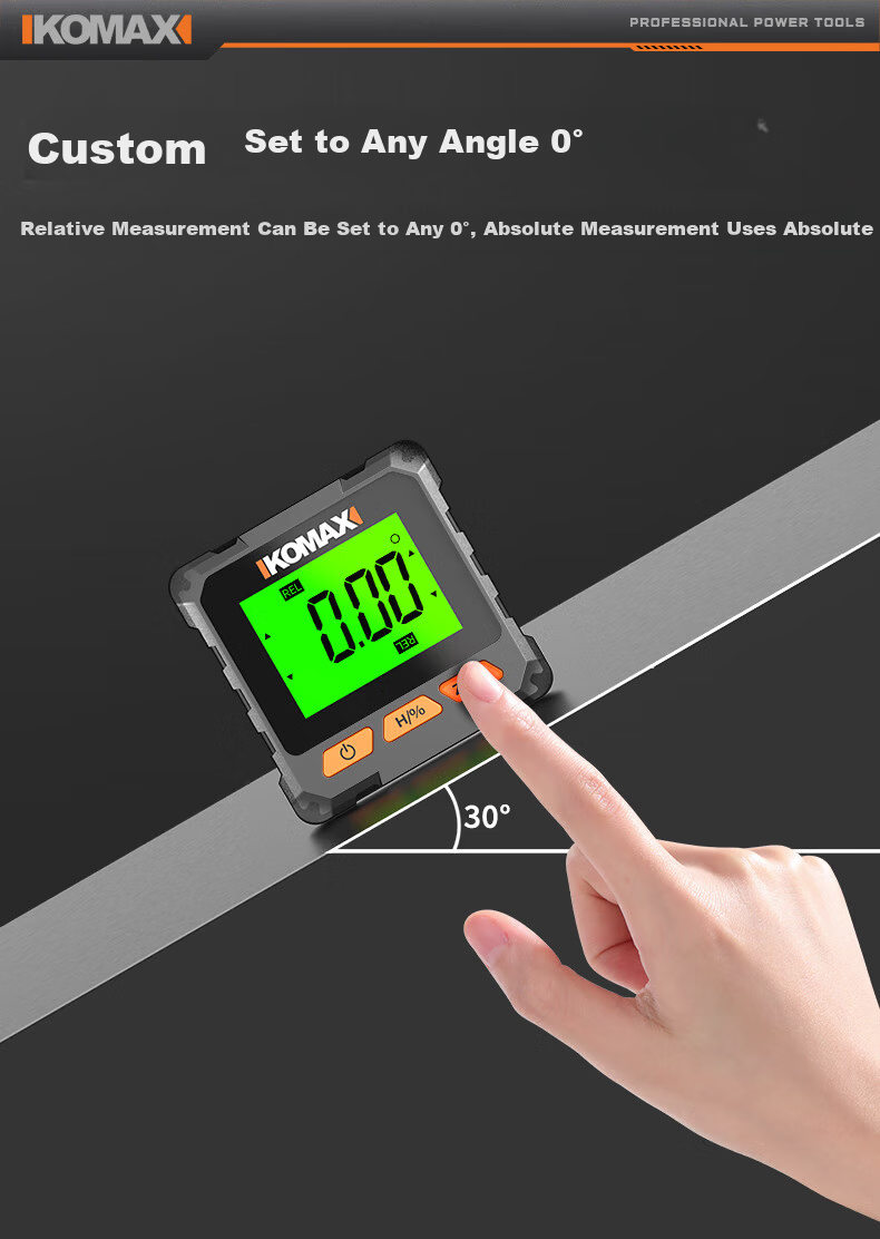 KOMAX High-Precision Digital Inclinometer Laser Level Small New Magnetic Angle Meter Multifunctional Slope Ruler 11